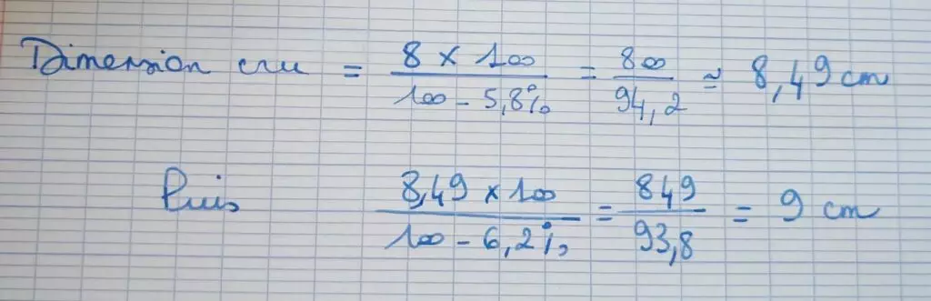calcul du cuit au cru
